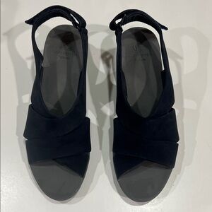 Clarks Women's Dark Blue Suede Sandals